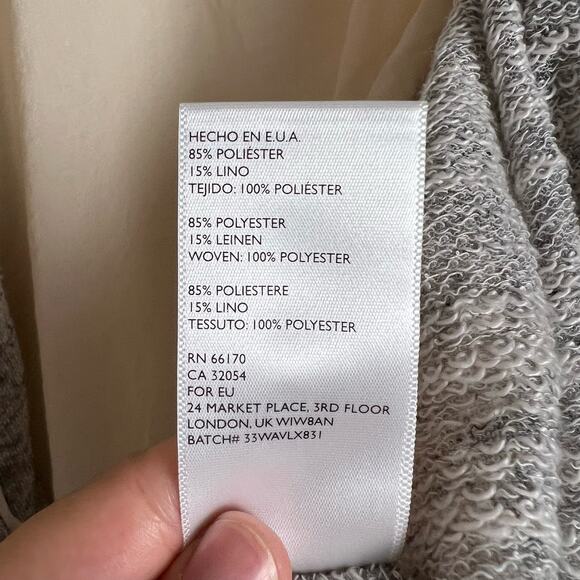 Urban Outfitters Silence + Noise Gray Cream Sheer Open Cardigan Sweater Size S - Picture 7 of 8